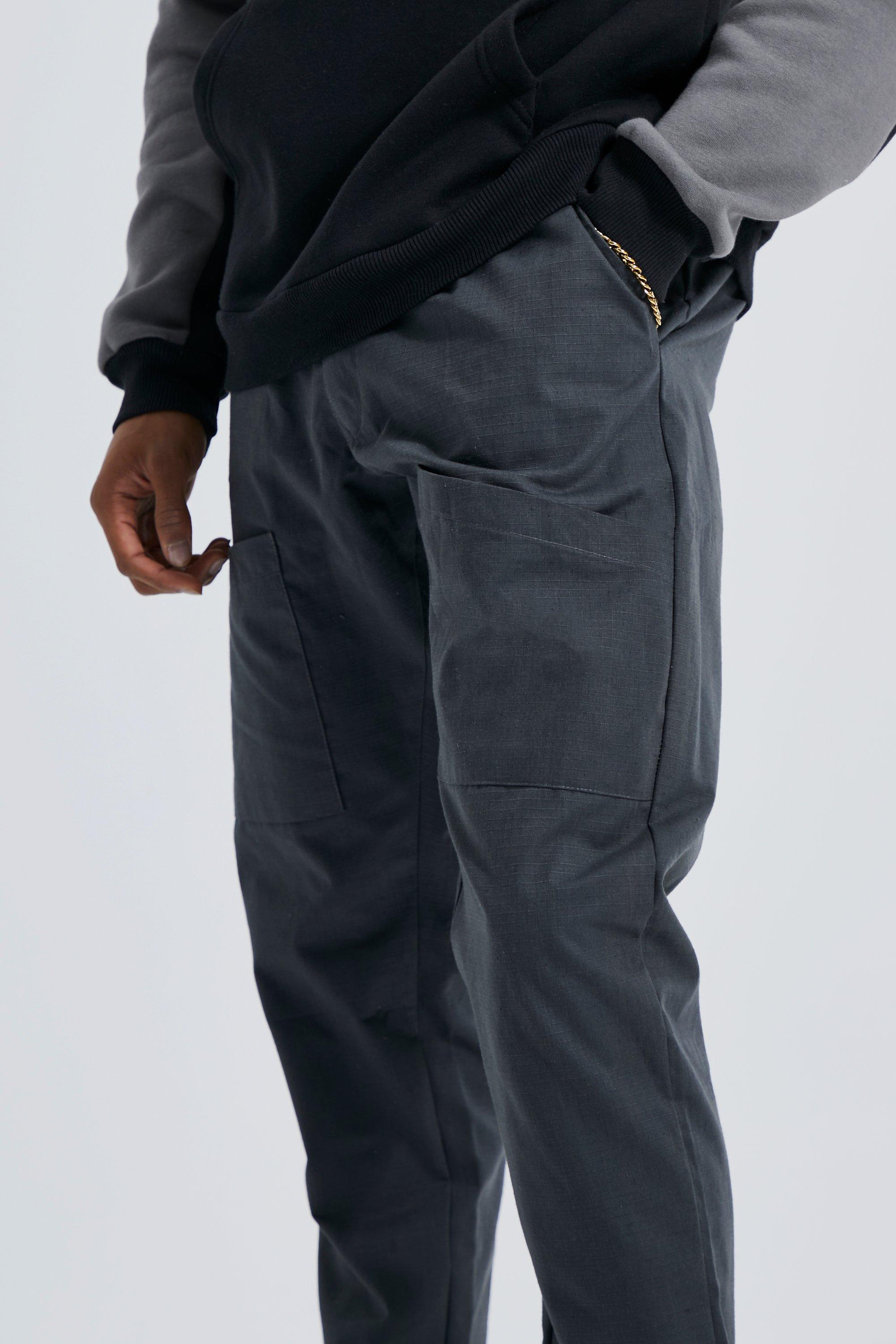 Fixed Waist Slim Ripstop Cargo Trouser | boohoo